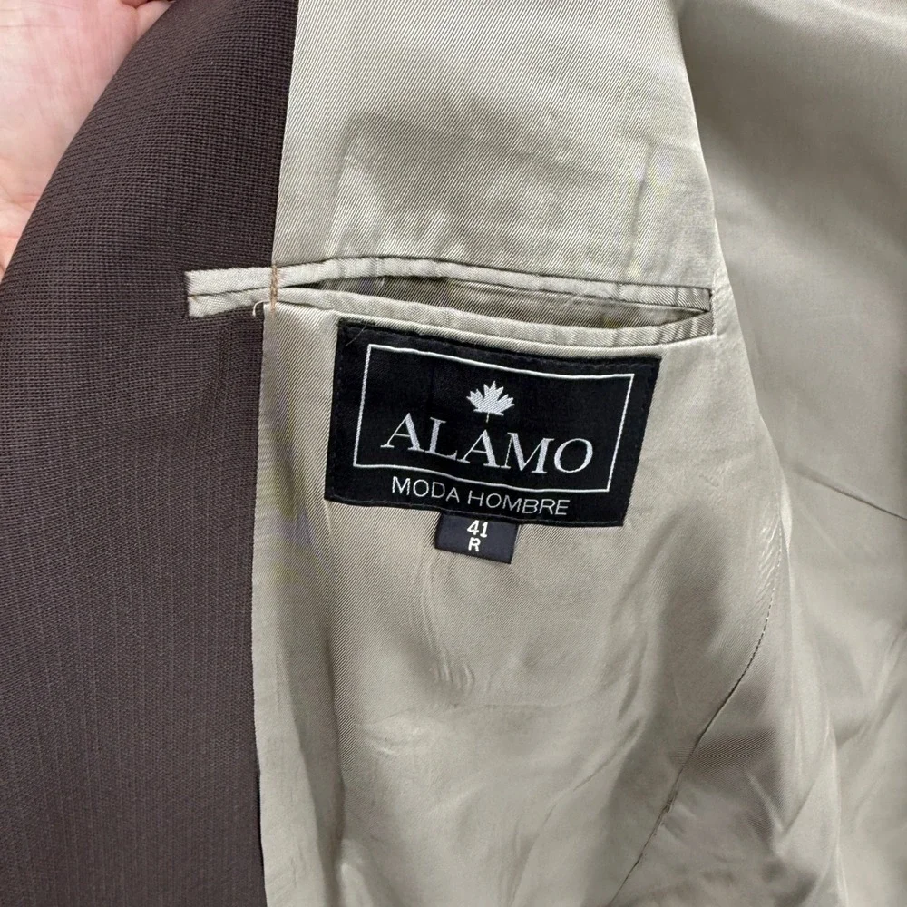 Alamo Moda Hombre Mens Western Blazer‎ Jacket Brown 41R Leather Elbow Patches